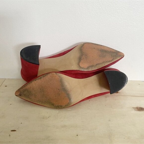 Marc Fisher Size 10 Red Block Heels Pointy Pump - Picture 6 of 8